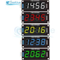 0,56 Zoll 4-stelliges 7-Segment-Digitalröhrenuhrmodul Doppelte Punkte Blau Gelb Weiß Grün Rot LED-Anzeige TM1637 für Arduino