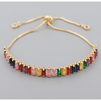 Summer Beach Bohemian Rainbow Zircon Bracelet for Women Adjustable CZ Tennis Chain Femme Snake Boho Jewelry gifts