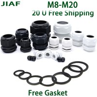 10PCS Waterproof Cable Gland Black Plastic Seal Joint Nylon M8 M10 M12 M16 M20 M25 M32 IP68 White Cable Fixing Nylon Connector
