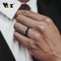 Vnox 5 mm Wolfram-Ehering für Männer und Frauen, schwarzer, kratzfester Hartmetall-Wolframring, klassischer, einfacher, sanfter Ringschmuck