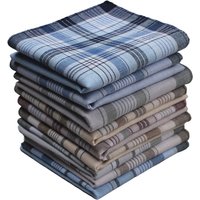 10Pcs Square Plaid Stripe Pocket for Wedding Party Restaurant Women's Handkerchief Hand Towel Cotton Handkerchiefs for Men