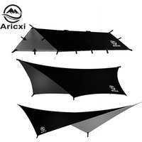Aricxi tarp 210t polyester Ultralight Tarp Outdoor Camping black silver coating Anti-ultraviolet square hexagon sun shelter tarp