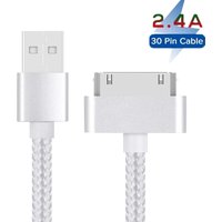 1m 2m 3m Braided USB Data Charger Cable for iPhone 4S 4 S 3GS iPad 1 2 3 iPod Nano iTouch Fast Charging Data Sync Cable Cord