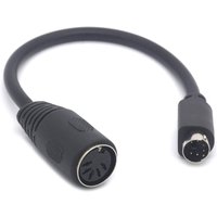 NUOLIANXIN PS/2 to AT Keyboard Cable Adapter - 6 Pin Mini Din Male to 5 Pin MIDI Female Keyboard Adaptor