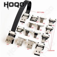 Hoqo Flexible Flat Cable For Raspberry Pi Type-C Mini/Micro USB Extension Ribbon FFC FPV Slim Flat Soft flexible FPC charge FPV