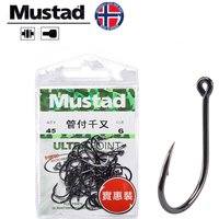 Original Mustad Fishing Hook Barbed fishing hooks 2#-10# Jigging hooks With holes Fishing Hooks