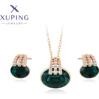 Xuping Jewelry Fashion Copper Alloy Elegant Earring Necklace Set Lovely Gold Color Charm Set for Women Vocation Gift A00727623