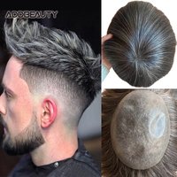 Men Toupee Male Hair Prosthesis Men's Wig THIN SKIN Human Hair Wig Vloop PU 0.04-0.06cm Toupee Indian Hair System Hairpiece 110%