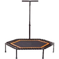 Silent Mini Trampoline with Adjustable Handle Bar, Fitness Indoor Trampoline, Bungee Rebounder, Jumping Cardio Trainer, Workout