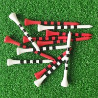 Nouveaux t-shirts de golf 100 pièces/paquet t-shirt en bambou 2.76/3.27in 4 rayures noires couleurs blanc noir 7 fois plus fort que les t-shirts en bois livraison directe