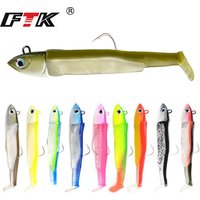 FTK Soft Black Minnow Head 5g 12g 25g Soft Lure Jig Bait Bass Pike Fishing Silicone Baits Crank Hook Jigging Bass Zander