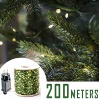 200M 2000LED Zielona Lampka Sznurkowa Girlanda Wodoodporna na Boże Narodzenie Ślub Ogrodowy Patio Pokój Dekoracja