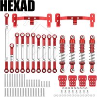 1 Set of WPL C14 C24 C34 C44 C54 MN D90 FJ45 MN98 MN99s Upgrade Parts Adjustable Metal Shock Absorber with Connecting Rod Kit