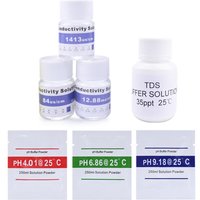 TDS Calibration Solution Set for EC Meter, PH Buffer Powder Packets for PH Meter, Conductivity Standard Test Solution Kit
