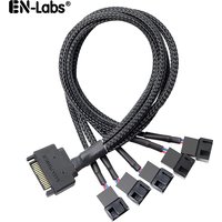 SATA to 3 Pin 4 Pin Fan Sleeved Power Splitter Cable Adapter,15Pin SATA to 1/2/3/4/5 TX3 / TX4 (PWM) 12V PC Case Cooler Y Cord
