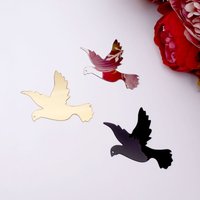 30Pcs 5cm DIY Peace Pigeon Shape Acrylic Mirror Sticker House Moving Party Decor Kid's Room Decoration Event Guest Small Gifts