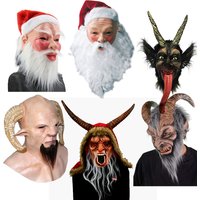 Christmas Krampus Mask, Realistic Christmas Santa Claus Mask Latex Xmas Costume Mask Costume Party