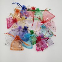 500Pcs Butterfly Star Moon Organza Gift Bag 7*9 9*12 13*18cm Wedding Gift Organza Bag Drawstring Jewelry Packaging Display Pouch