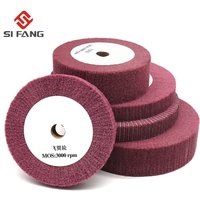 100/125/150/200/250/300mm Nylon Grinding Wheel Non-woven Scouring Pad Flap Mop Polishing Wheel Disc 20mm Bore 1''/2'' Thickness