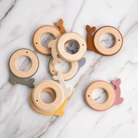 Kawaii Baby Toys Teether Fidget Toys For Babies Tooth Chewing Silicone Wood Ring Baby Health Oral Care Children's Products
