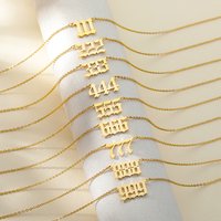 Stainless Steel Angel Number Necklaces For Women Men Gold Color 111 222 333 444 555 666 777 888 999 Necklace Pendant Jewelry