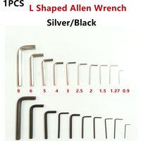 1pcs Allen Wrench L Shaped Silver Black Hex Hexagon Key Allen wrench 0.9mm 1.27mm 1.5mm 2mm 2.5mm 3mm 4mm 5mm 6mm 8mm