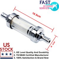 Carbole 8mm 5/16'' Universal Chrome Glass Fuel Petrol Diesel Inline Filter