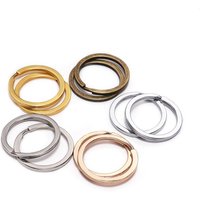 10 pièces/lot 25 28 30mm or rond porte-clés Llaveros fermoir résultats porte-clés anneau fendu plaqué porte-clés pour la fabrication de bijoux
