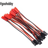 10Pack 10CM 20AWG JST Female Plug to JR Male Servo Receiver Connector Adapter Cable for Lipo RC Car Led Lights Cooling Fans