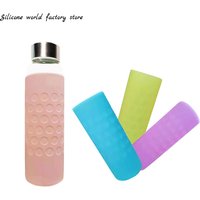 High 16cm Silicone Cup Sleeve 6CM Straight Milk Bottle Sleeve Water Bottle Cover Cup Holder Wear Resistant Cup Bottom Cover