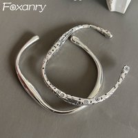 FOXANRY Minimalist Silver Color Bracelet for Women New Fashion Vintage Punk Graffiti Party Jewelry Gifts Wholesale