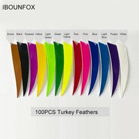 100Pcs IBOUNFOX 4" Shield Archery Arrow Feather Fletching RW Hunting Bow Arrow Accessories Natural Turkey Feathers