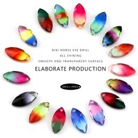 40 pcs of 2 tourmaline color sewn on rhinestones, with shiny single hole seam stone pendant, suitable for DIY clothes