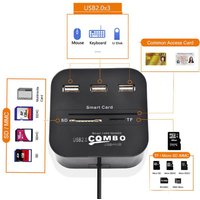 UTHAI X03 All-in-1 USB SIM Smart Card Reader Bank Card IC/ID EMV SD TF 3USB Hub MMC USB-CCID ISO 7816 CACDNI EATM IC SIM SD TF