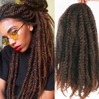 Marley Twist Braiding Hair 18 Inch Afro Kinky Marley Braid Hair Ombre Crochet Braid Brown Black Blonde Red Gray Cuban Twist Hair
