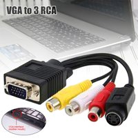 VGA SVGA to S-Video 3 RCA AV TV Out Cable Adapter Converter for PC Computer Laptop GK99