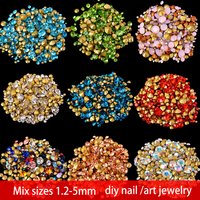 ss2-ss22 Mix Größen runder Glasstein Spitze Rückseite Kristall Strass Nail Art Dekorationen Halskette Ohrring Brosche Reparatur Schmuck