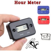 Mini Tach Hour Meter LCD Display Waterproof Engine Time Gauge Hour Counter For Bike Motorcycle ATV Boat Snowmobile Timer FE01
