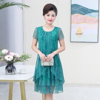 Summer Dress NEW Casual Short Sleeve O-Neck Floral Print Dresses Elegant Party Dress 5XL Women Clothing