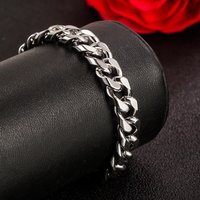 Men's 10MM 925 Sterling Silver Curb Cuban Chain Bracelet Classic Italy Design 7-10 Inch Unisex Simple Jewelry Gift