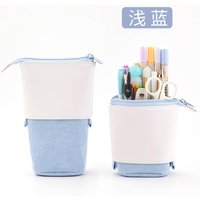 Pen Bag Stationery Marker Pouch PU Pencil Holder Solid Color Stand Up School Supplies Corduroy Organizer Case Gift for Girls Boy