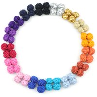 Novelty Silk knots Cufflinks Solid Colors DIY Braided Handmade Elastic Double Rope Ball Cuff Links For Men Novel Gift