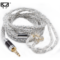 KZ Earphone Cable 8 Core Silver Blue Hybrid 784 cores Silver plated Upgrade Cable For KZ ZAX ZS10 PRO ZSN ZSX DQ6 CCA CSN TRN VX