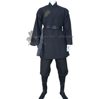 Kids Adults Black Cotton Shaolin Kung fu Suit Tai chi Uniform Martial arts Wing Chun Clothing Qigong Meditation Sets