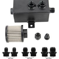 Universal Car 1L Aluminum Oil Catch Can Tank Fuel Tank With Breather & Filter Drain AN6 AN8 AN10