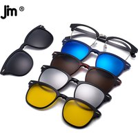 5PCS Magnetic Polarized Clip On Sunglasses Women Men Plastic Frame for Night Driving Sunglasses UV400