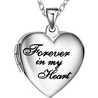 Stainless Steel Heart Forever In My Heart Photo Picture Memory Frame Locket Pendant Necklace Jewelry Gifts For Lover Dropship