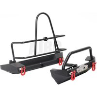 Djrc Metal Front Rear Bumper With Tow Hook For 1/10 Rc Crawler Axial Scx10 90046 Scx10 Iii Axi03007 Upgrade Parts