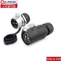 Cnlinko LP28 M28 2 Pin Connector 500V 50A Wire Connector Waterproof Plastic Electric Plug Socket Power Connector