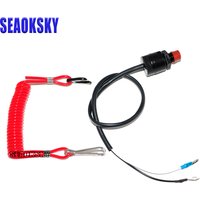 66T-82575 Boat Motor Emergency Kill Stop Switch for Yamaha Outboard Stop Kill Switch Cut Off Switches with Safety Tether Lanyard